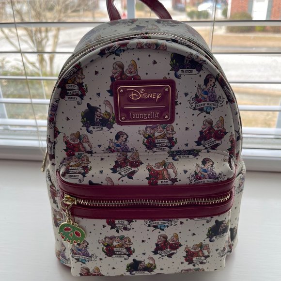 Loungefly Disney Snow White and the Seven Dwarfs Tattoo Mini Backpack New - Picture 1 of 9